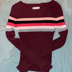 Aeropostale maroon and multicolored sweater